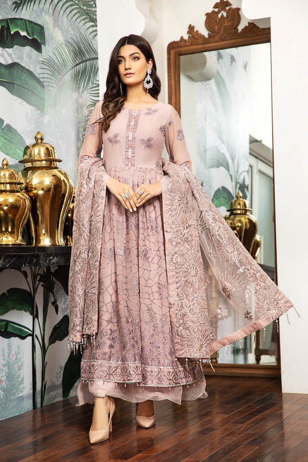 Royal Pakistani Wedding Dress in Double Layered Frock Style