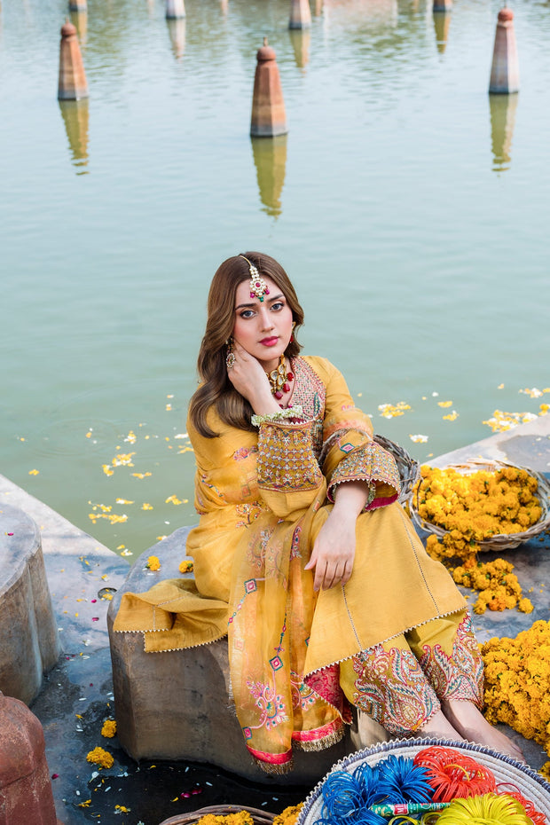 Royal Pakistani Wedding Dress in Frock and Trouser Style