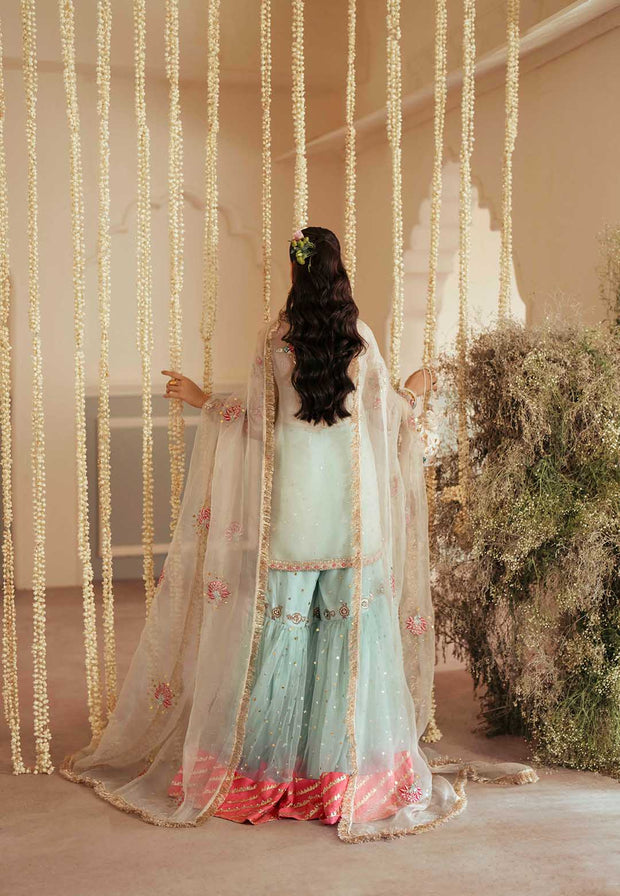 Royal Pakistani Wedding Dress in Kameez and Gharara Style