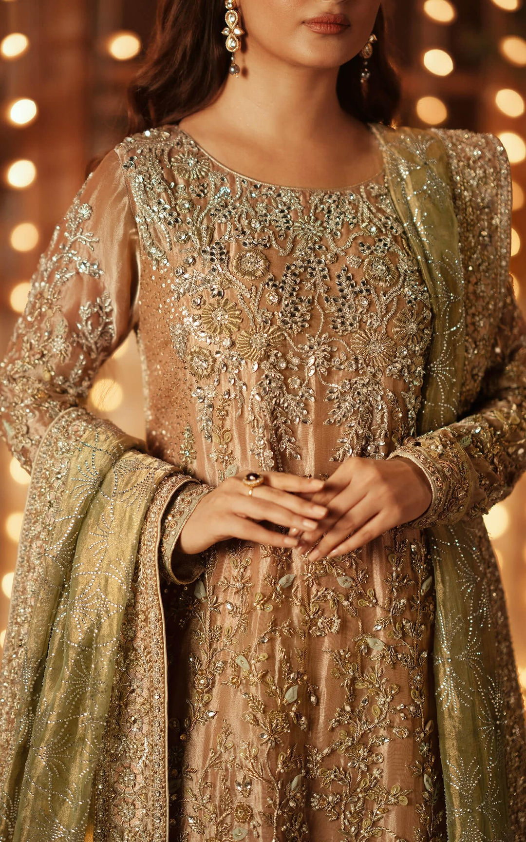 Royal Pakistani Wedding Dress in Kameez and Sharara Style