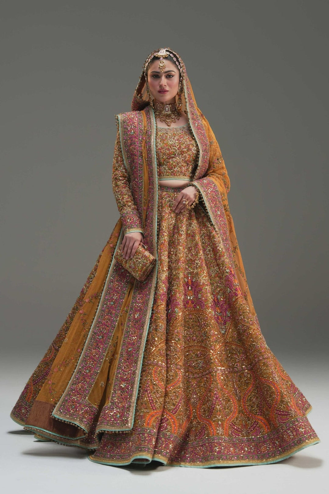 Elegant Yellow Pakistani Bridal Lehenga for Weddings