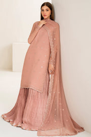Royal Peach Pakistani Salwar Kameez in Sharara Style