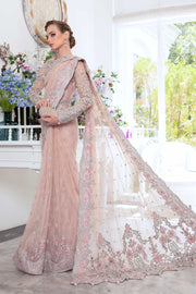 Royal Pink Pakistani Wedding Dress in Saree Style