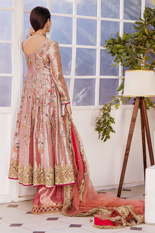 Royal Pishwas Frock and Trouser Pink Pakistani Wedding Dress