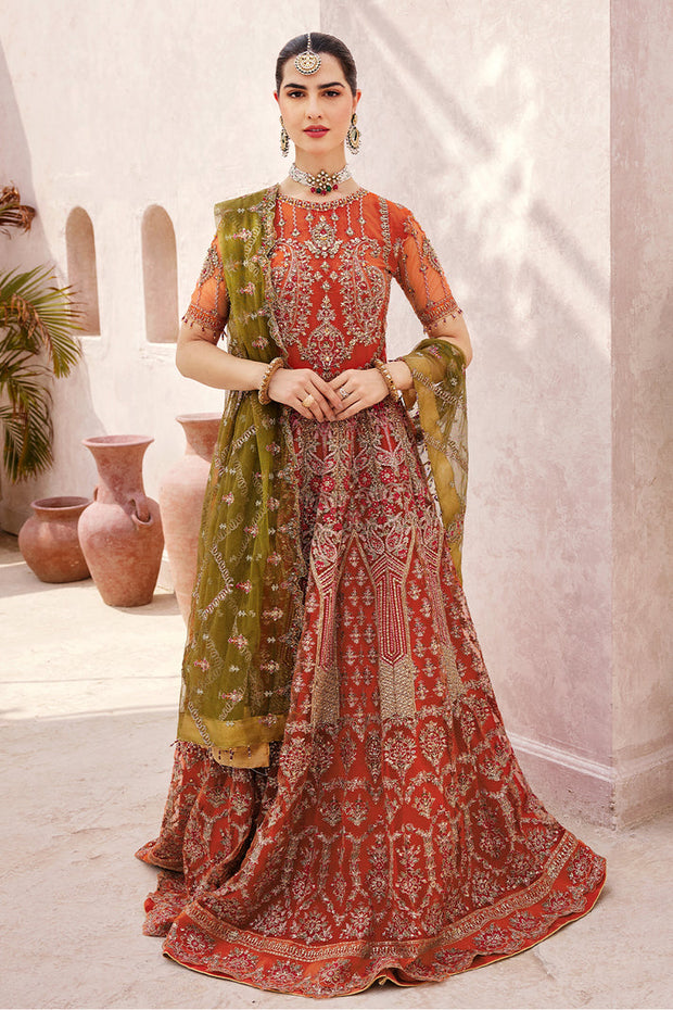 Royal Pishwas Frock and Trouser Style Pakistani Wedding Dress