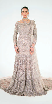 Royal Powder Pink Pakistani Bridal Dress in Royal Gown Style
