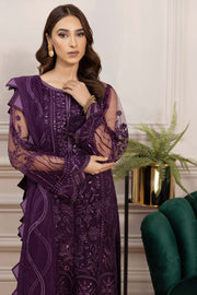 Royal Purple Embroidered Pakistani Salwar Kameez Chiffon Suit