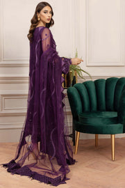 Royal Purple Embroidered Pakistani Salwar Kameez Chiffon Dupatta Suit