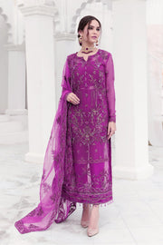 Royal Purple Pakistani Salwar Kameez and Dupatta in Chiffon