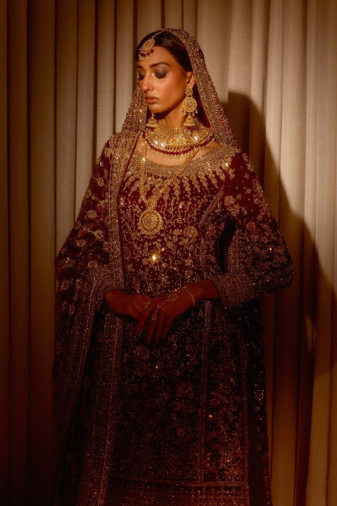 Stunning Red Pakistani Bridal Lehenga and Kameez