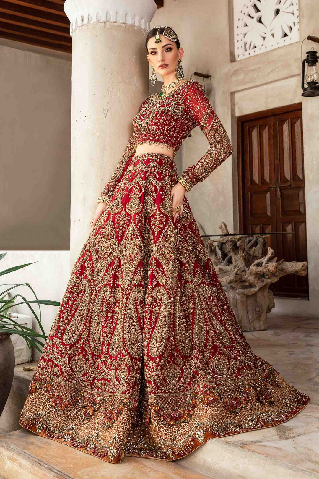 Royal Red Pakistani Bridal Lehenga Choli - Exemplary Elegance