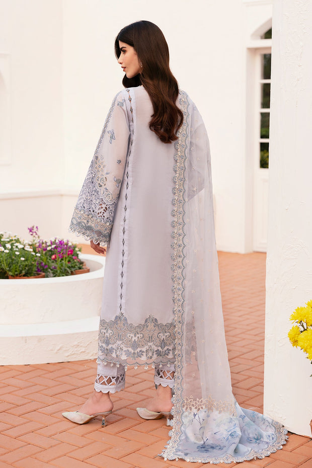 Royal Sky Blue Embroidered Pakistani Salwar Kameez in Schiffli