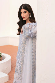 Royal Sky Blue Pakistani Salwar Kameez in Schiffli Design