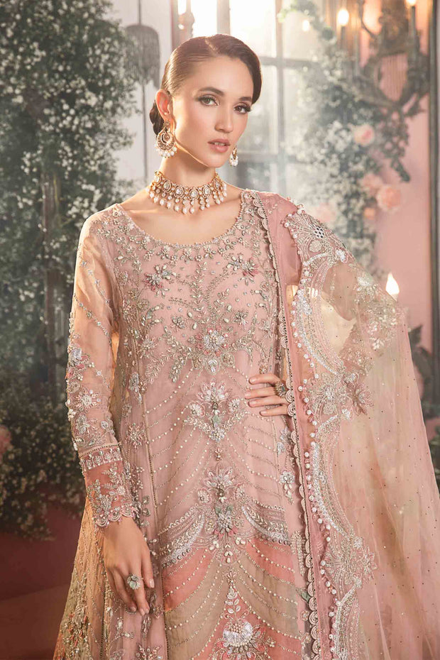 Royal Walima Dress in Pink Bridal Lehenga and Kameez Style