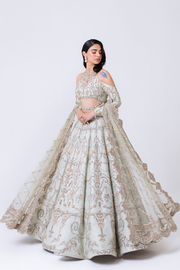 Royal White Pakistani Bridal Dress in Lehenga Choli Style