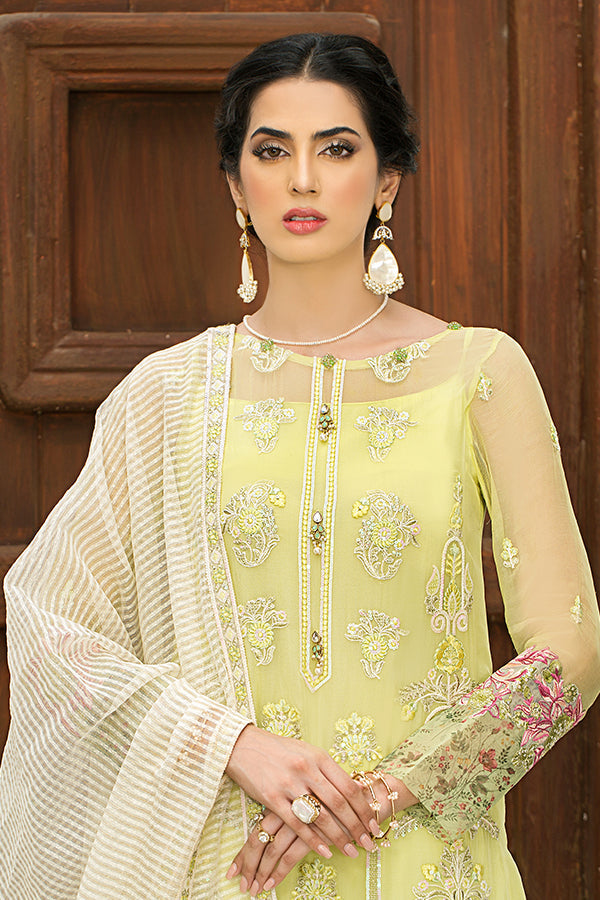 Royal Yellow Embroidered Pakistani Salwar Kameez Dupatta