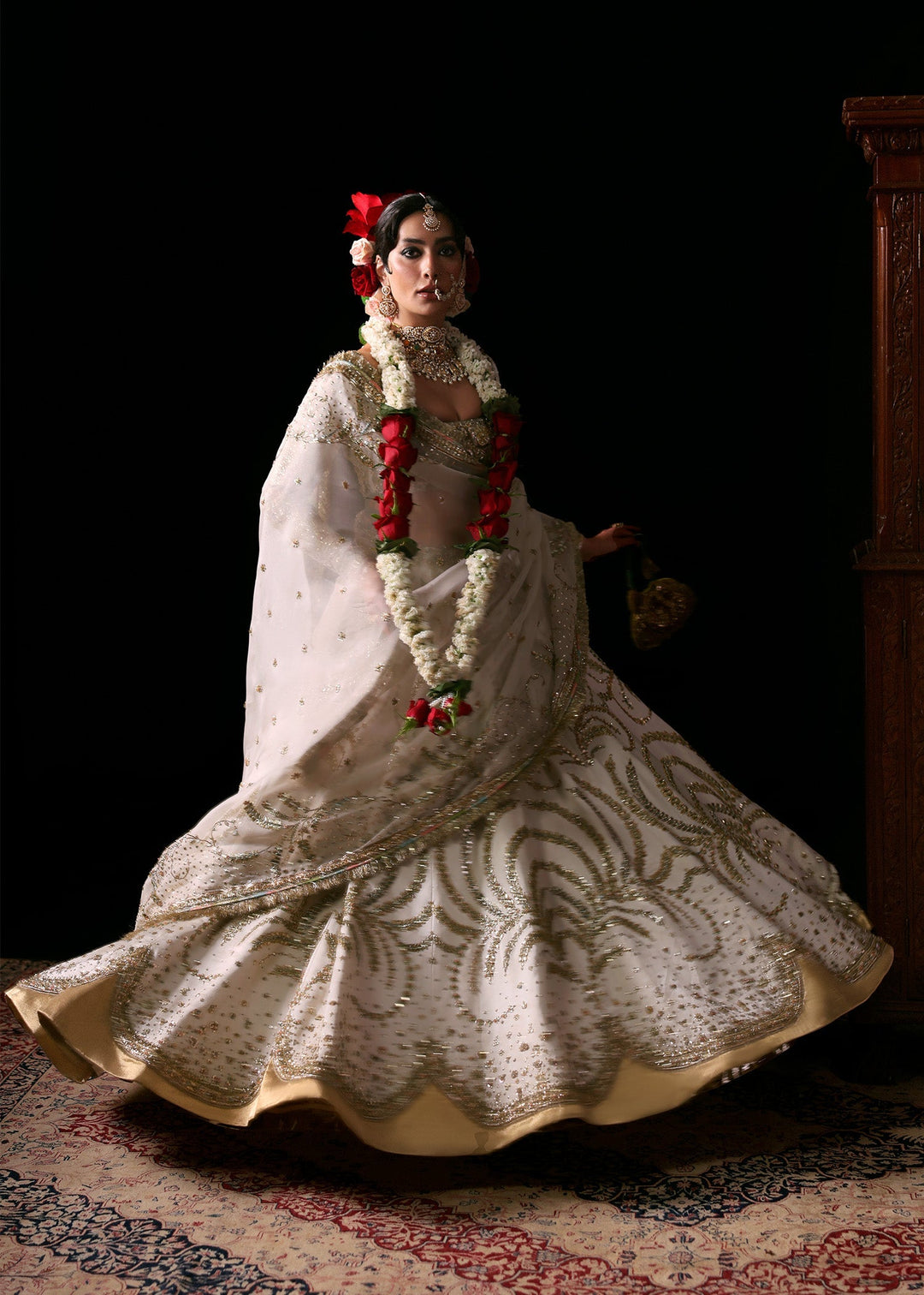 Royal Bridal Wedding Dress in Choli Dupatta and Lehenga Style