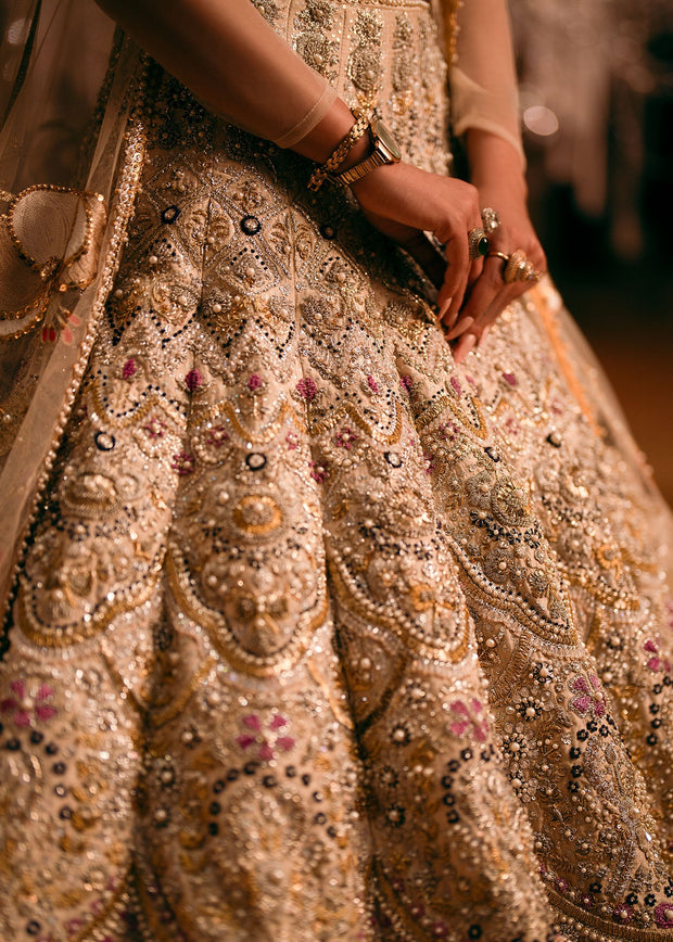 Royal Indian Bridal Dress in Lehenga Choli and Cape Style