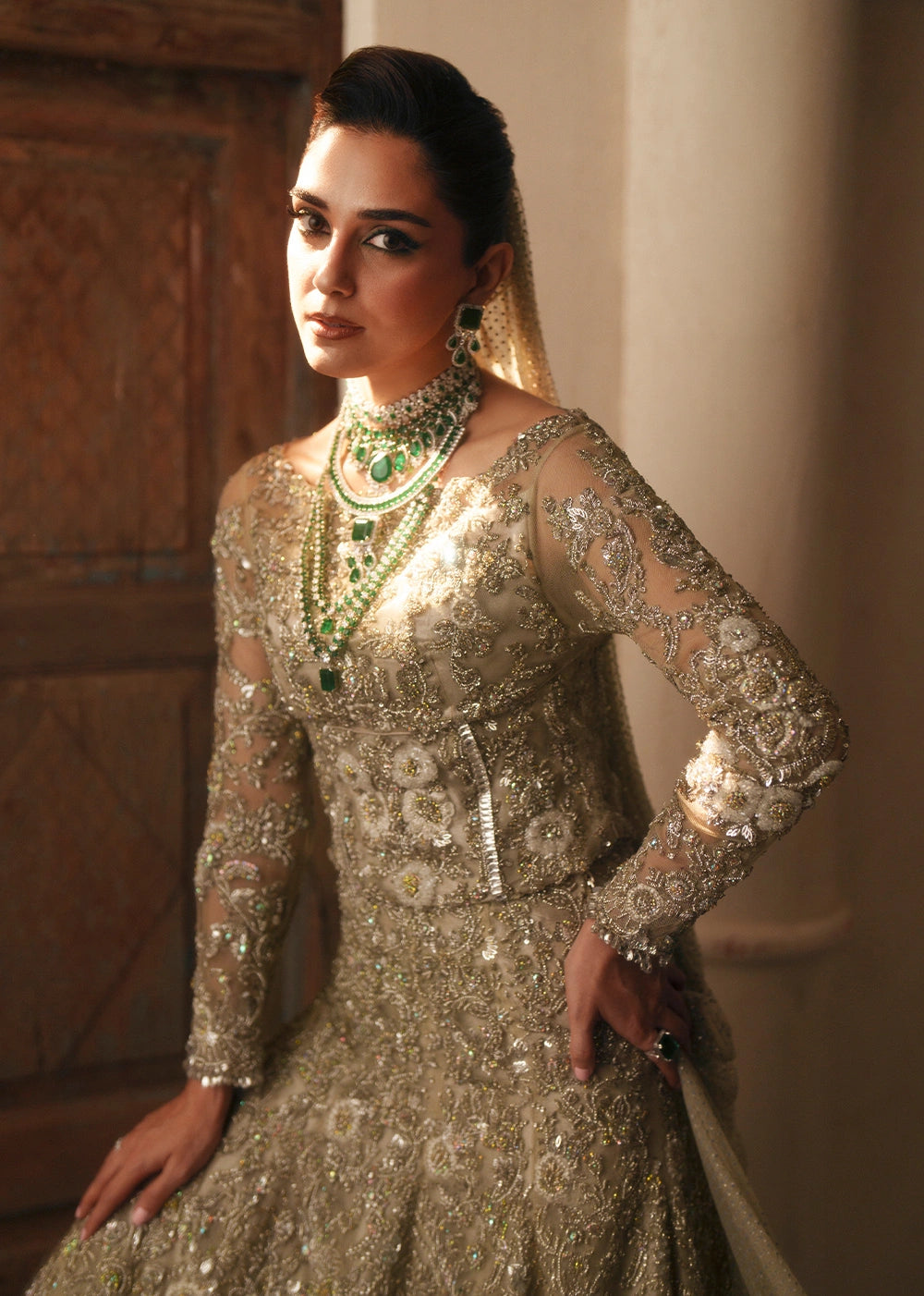 Royal Pakistani Bridal Dress in Blouse and Lehenga Style