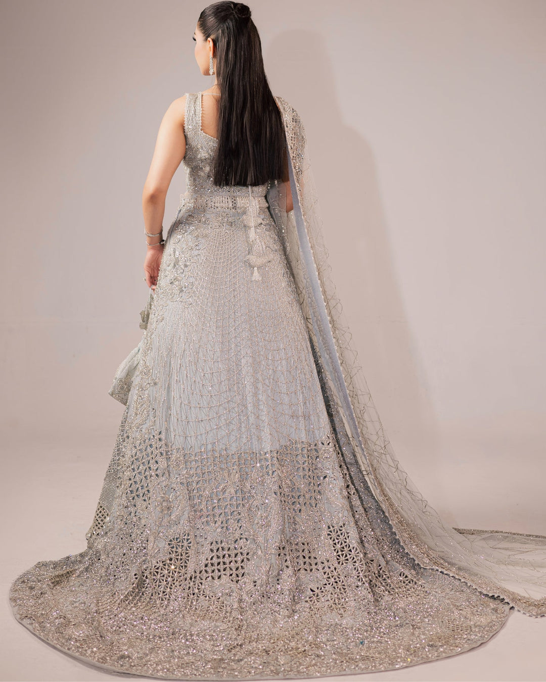 Royal Pakistani Bridal Dress in Elegant Choli Lehenga Style