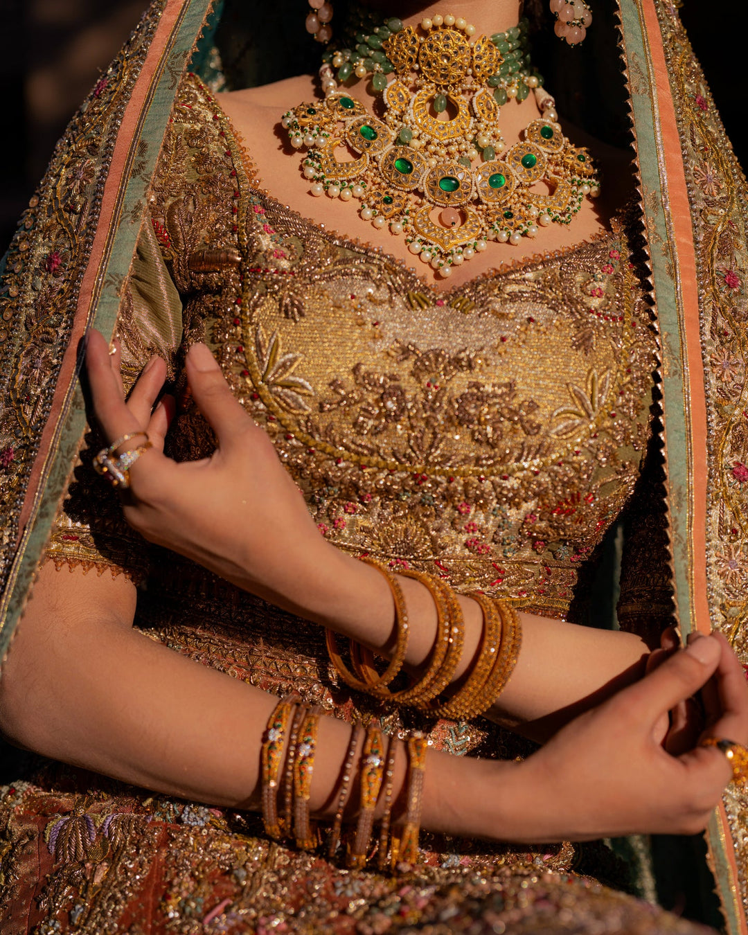 Royal Pakistani Bridal Dress in Lehenga Choli Dupatta Style