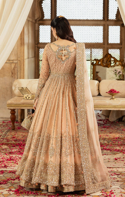 Royal Pakistani Bridal Dress in Pishwas Lehenga Dupatta Style