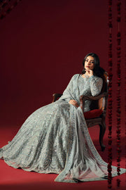 Royal Pakistani Wedding Dress in Blue Pishwas Frock Style