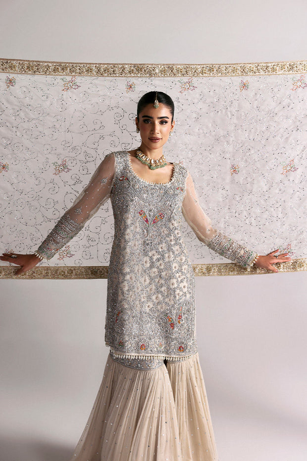 Royal Pakistani Wedding Dress in Bridal Gharara Shirt Style