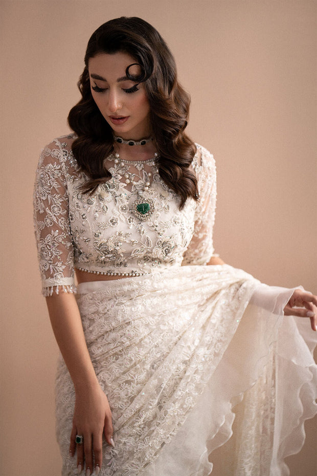 Imrozia Net Pakistani Dresses Embroidered Hand Embellished