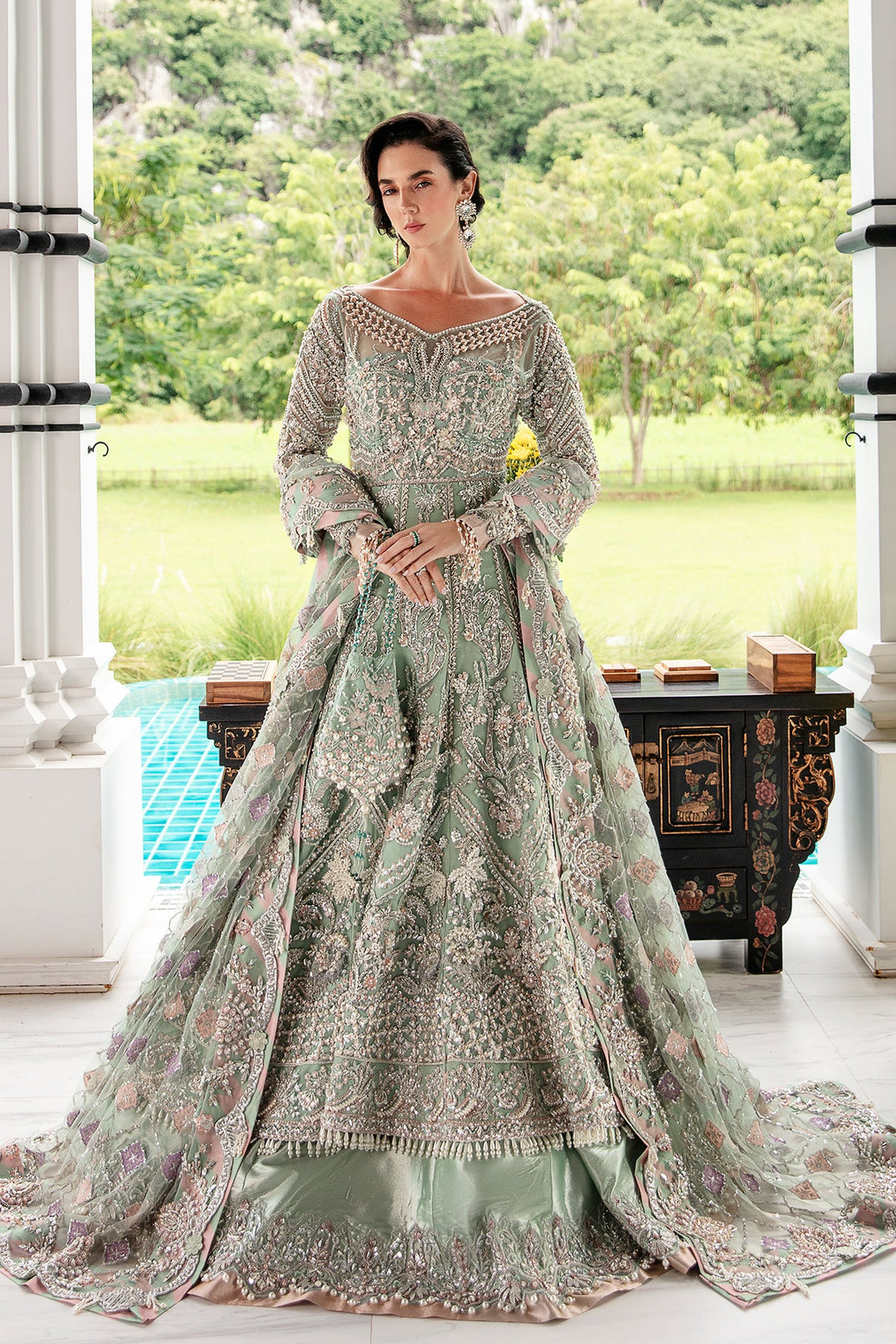 Seraphina Light Ferozi Pakistani Bridal Dress
