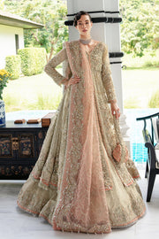 Opulent Beige and Peach Pakistani Bridal Dress