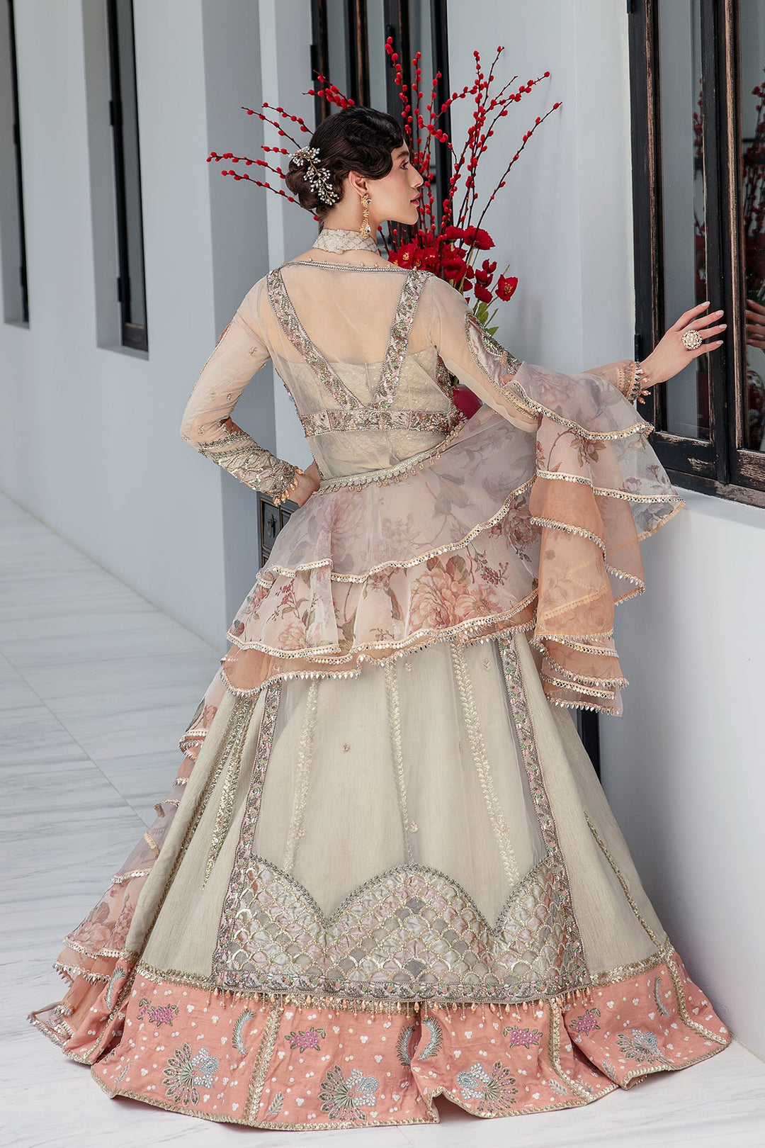 Enchanting Peach Pakistani Bridal Dress for Your Big Day