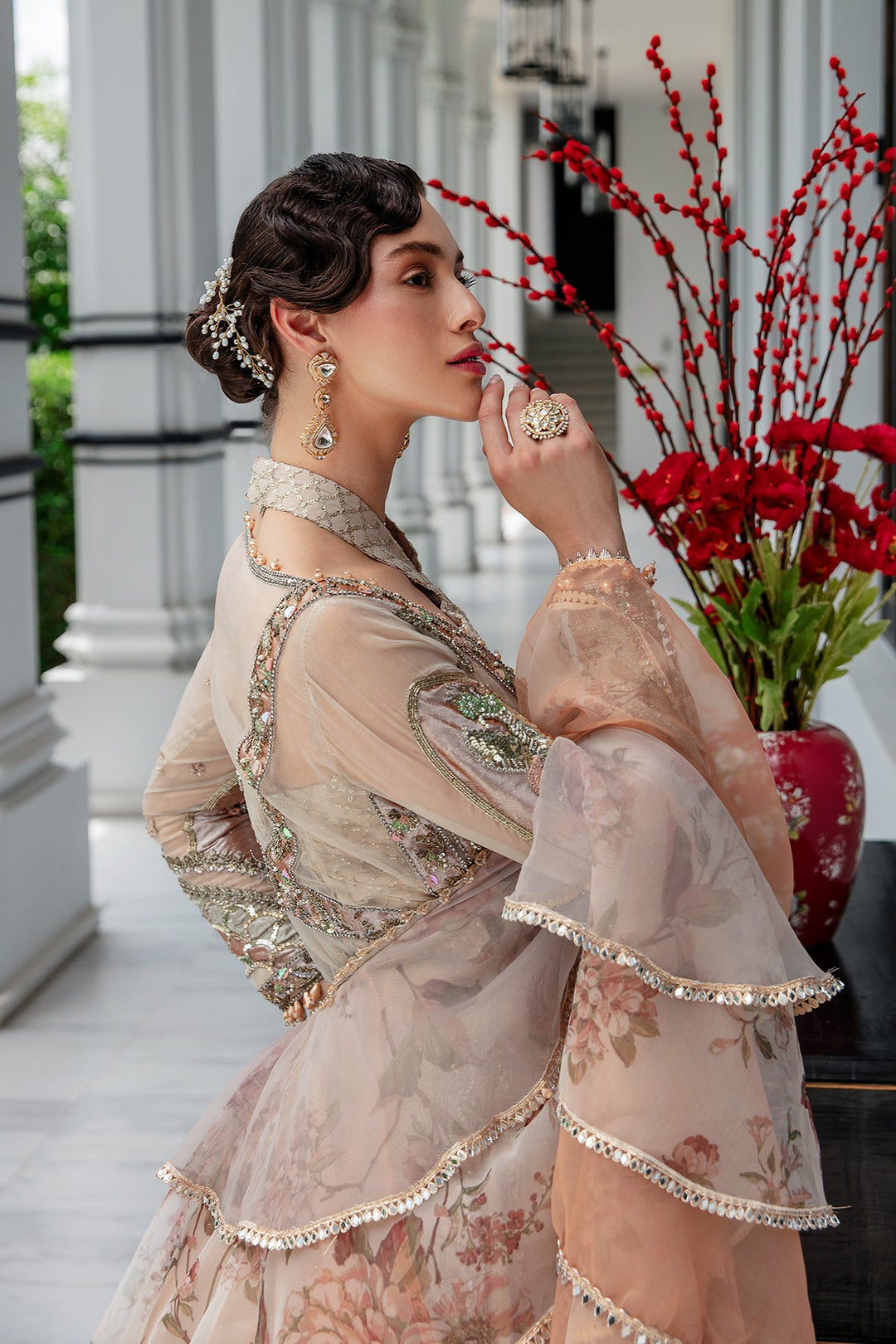 Enchanting Peach Pakistani Bridal Dress for Your Big Day