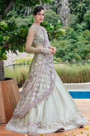 Elysian Mint Pakistani Bridal Dress with Tulle Dupatta