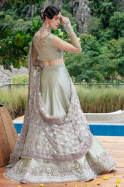 Elysian Mint Pakistani Bridal Dress with Tulle Dupatta