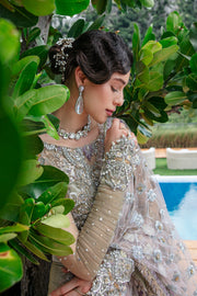 Elysian Mint Pakistani Bridal Dress with Tulle Dupatta