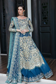 Elegant Teal Blue Pakistani Bridal Dress for Weddings