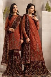 Elegant Sequins Embroidered Net Dress with Gharara