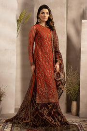Elegant Sequins Embroidered Net Dress with Gharara