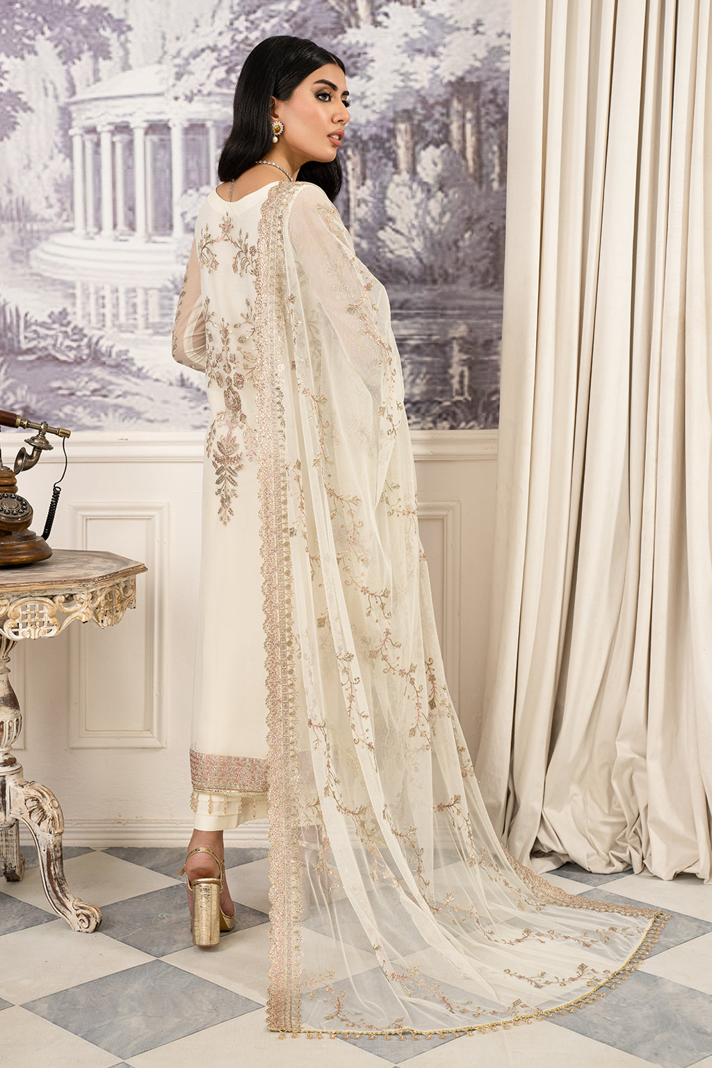 ZAF 03 NEELAM - Sequins Embroidered Net Shirt & Trouser