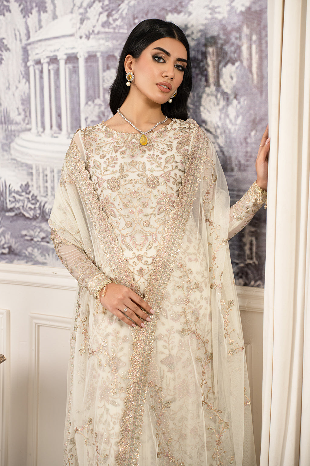 ZAF 03 NEELAM - Sequins Embroidered Net Shirt & Trouser