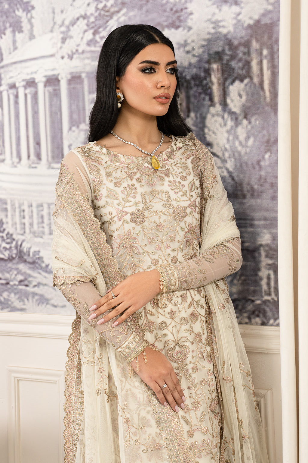 ZAF 03 NEELAM - Sequins Embroidered Net Shirt & Trouser