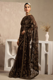 Elegant Black Sequins Embroidered Net Party Dress