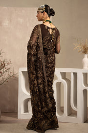 Elegant Black Sequins Embroidered Net Party Dress