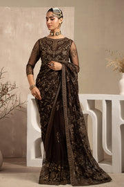 Elegant Black Sequins Embroidered Net Party Dress