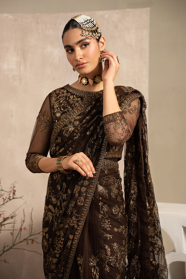 Elegant Black Sequins Embroidered Net Party Dress