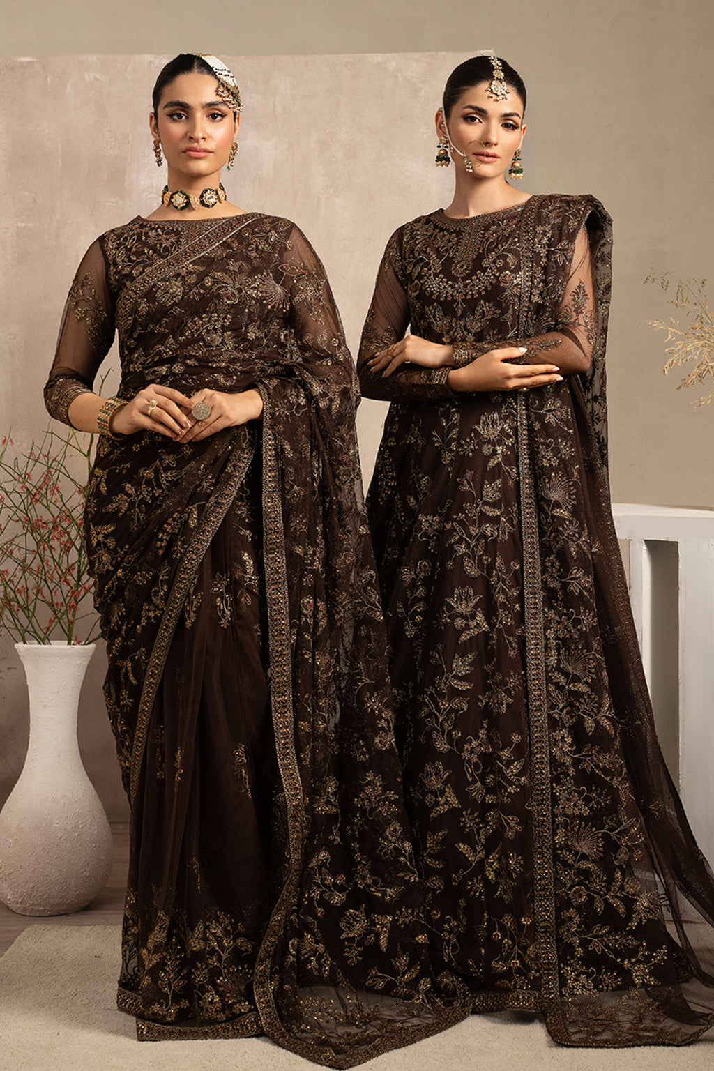 Elegant Black Sequins Embroidered Net Party Dress