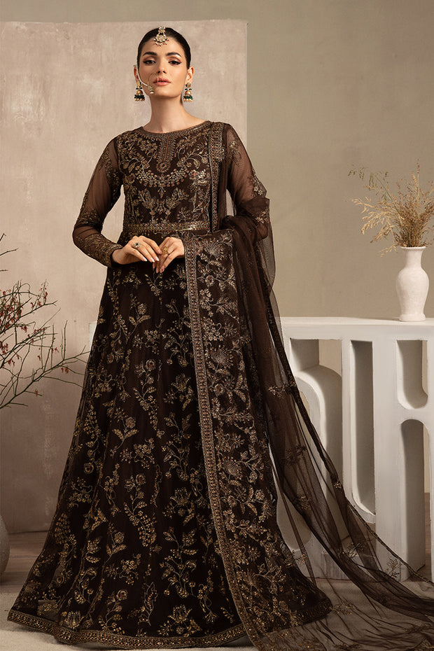Elegant Black Sequins Embroidered Net Party Dress