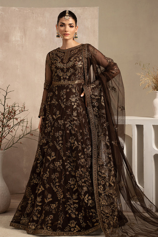 Elegant Black Sequins Embroidered Net Party Dress