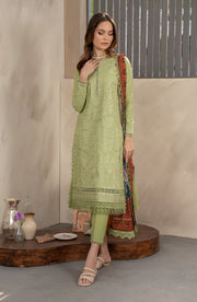 Elegant Embroidered Lawn Shirt with Printed Chiffon Dupatta